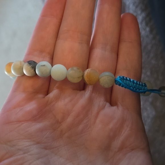 Amozonite natural gemstone bracelet c457 - Picture 3 of 3